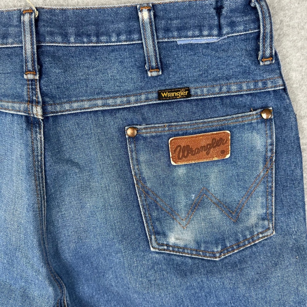Vtg Wrangler Western 912DEN Denim Cut Off Shorts Blue Made in USA 35 - Picture 5 of 10